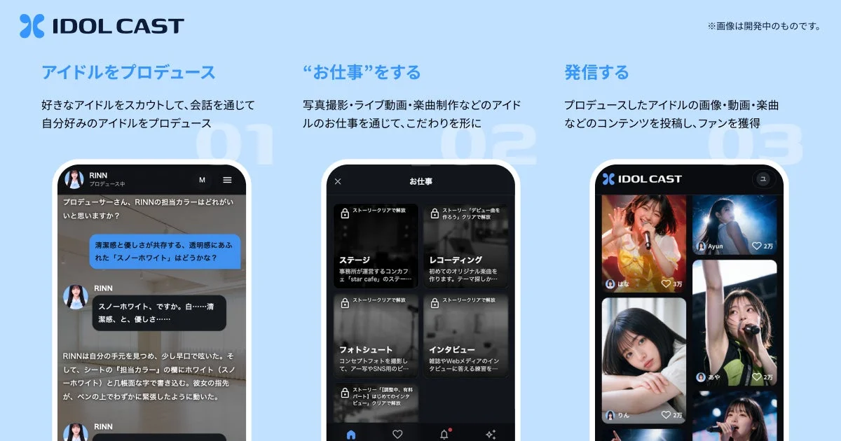 IDOL CAST App Interface
