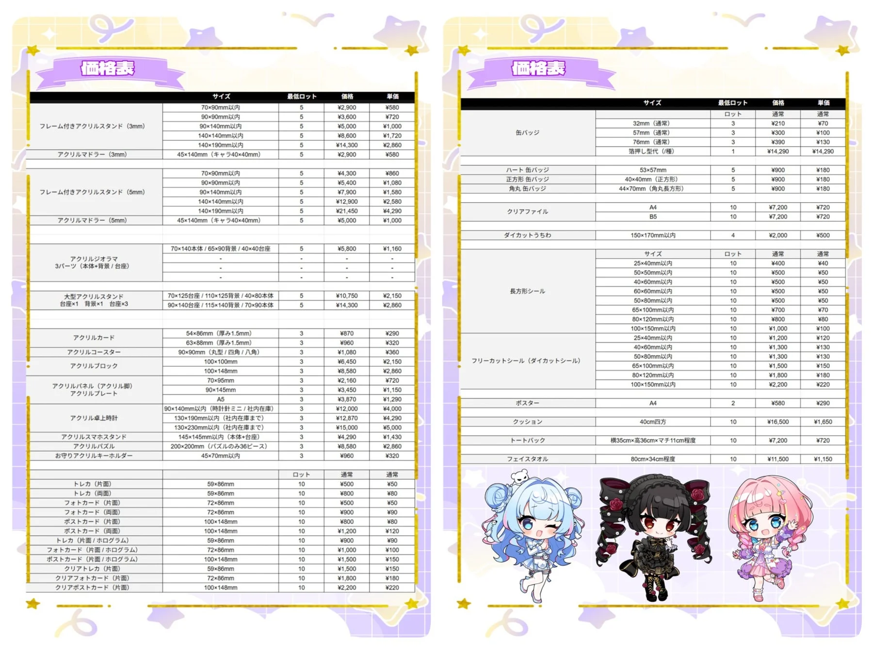 Price List