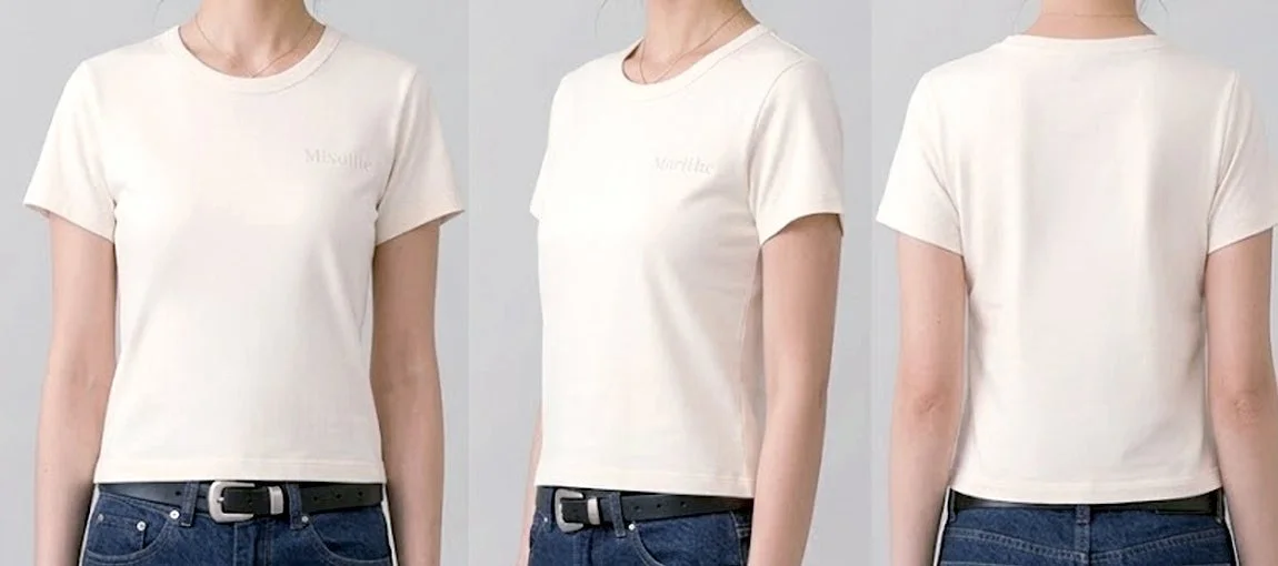 Mireille ロゴ エンボス コットンTシャツ(ホワイト/M)