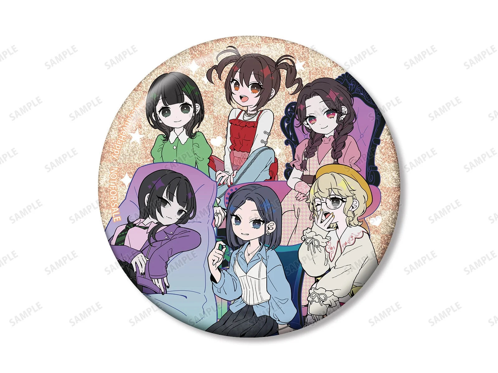 描き下ろし 集合 2nd MVネガティヴver. 75mmグリッター缶バッジ イベント&AMNIBUS限定特典