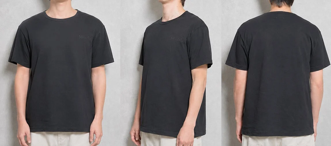 Mireille ロゴ エンボス コットンTシャツ(ブラック/XL)