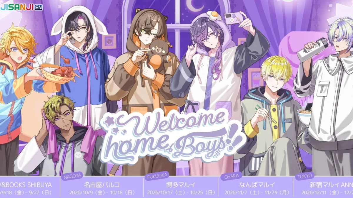 NIJISANJI ENライバーがお出迎え！「Welcome home, boys!」ポップアップストアが全国5都市で開催決定！