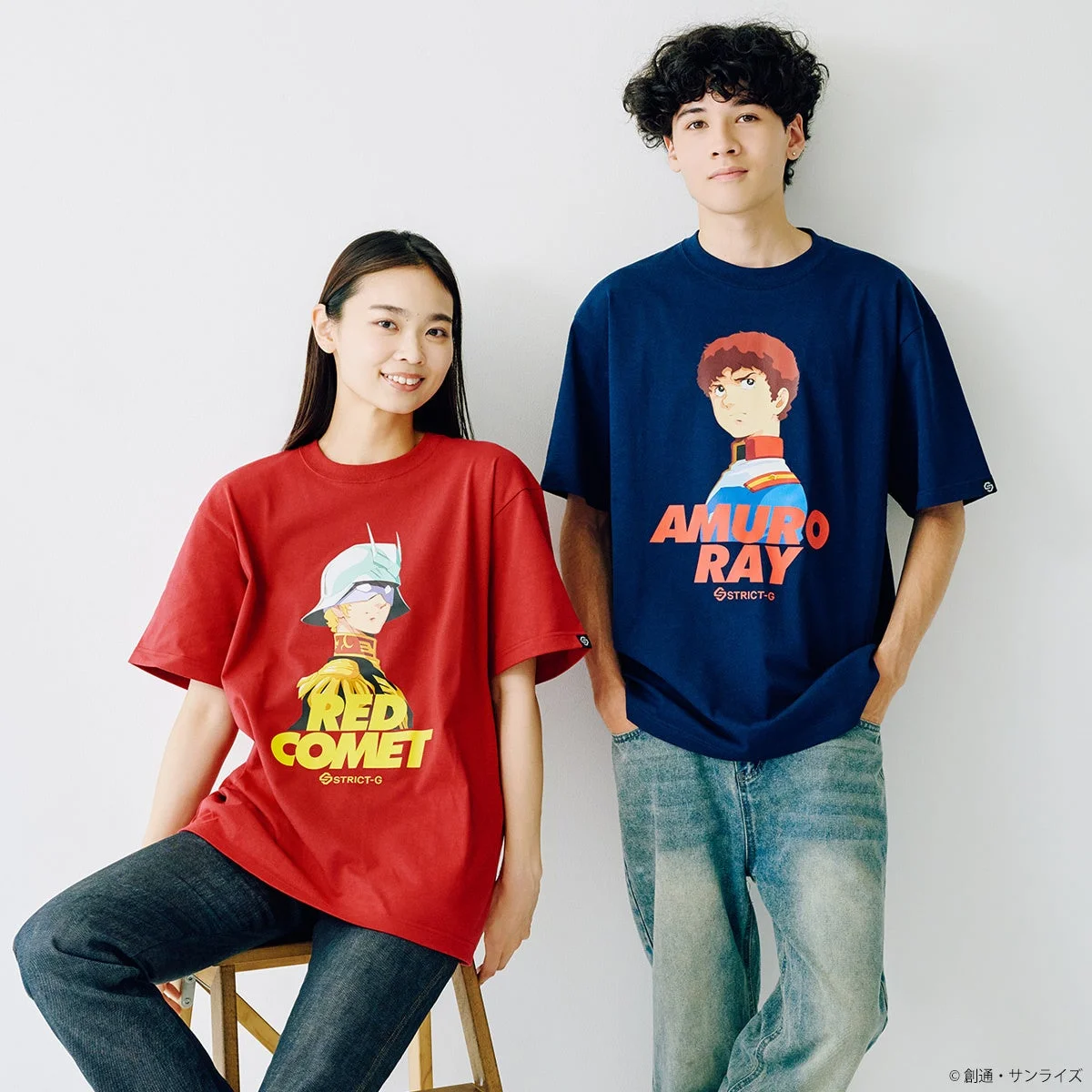 アムロ・レイとシャア・アズナブル Tシャツ着用モデル