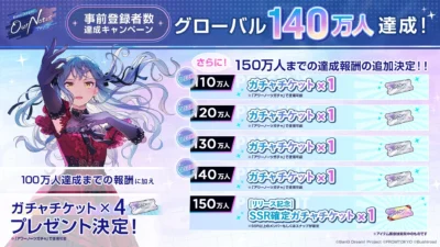 新作リズムゲーム「BanG Dream! Our Notes」事前登録者数140万人突破！SSR確定ガチャチケットなど豪華報酬をゲットしよう！