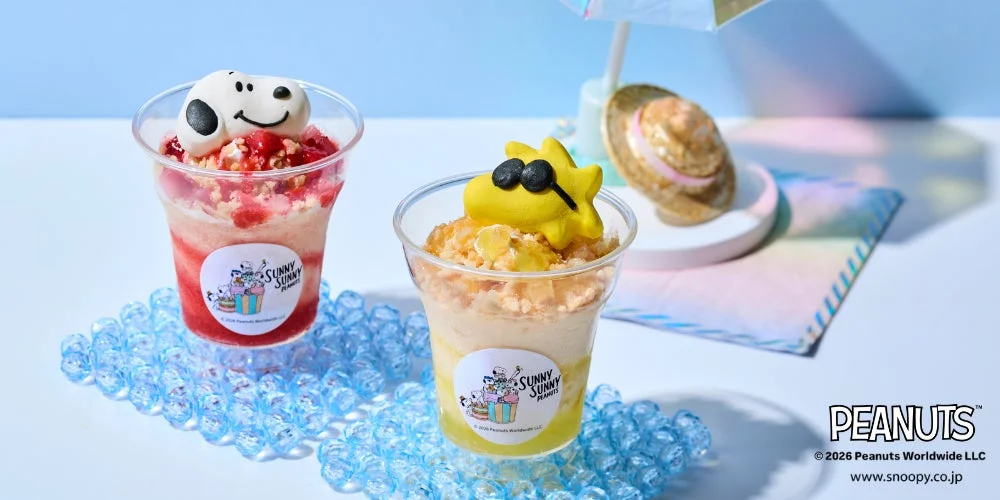 「スヌーピーアイスパフェ」が阪急うめだ本店に初登場！オンラインで大人気のパフェがオリジナルコースター付きドリンクセットで楽しめる！