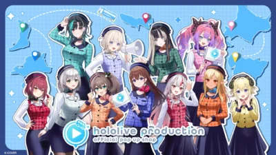 「ホロライブプロダクション オフィシャルポップアップショップ」全国5都市を巡回決定！描き下ろしバスガイド姿のタレントに会える！