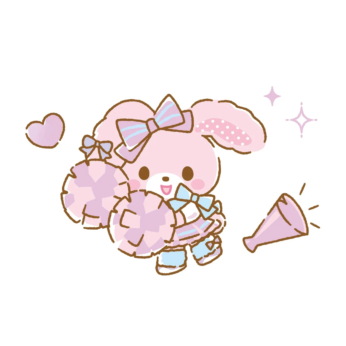 ピンクのうさぎ チアリーダー ポンポン