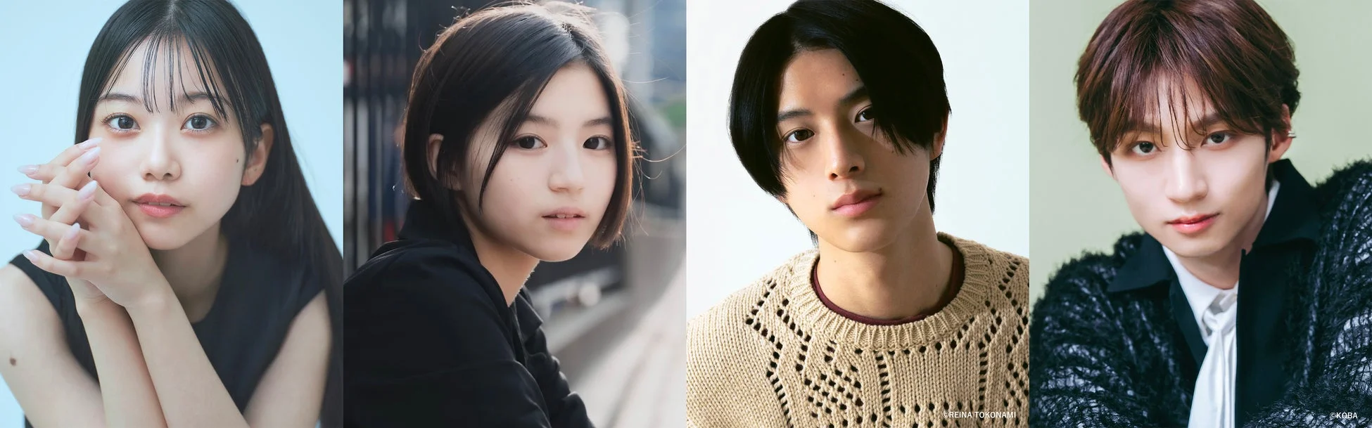 北里琉、佐々木満音、阿久根温世、志賀李玖を含むポートレート