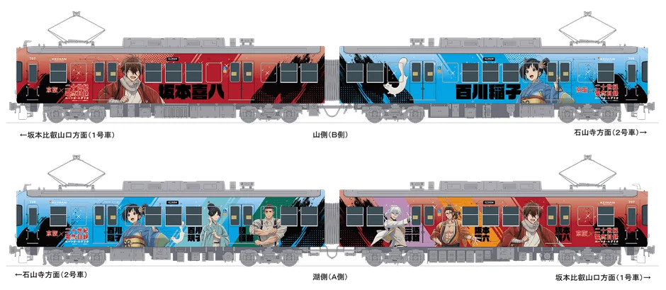 大津線フルラッピング電車