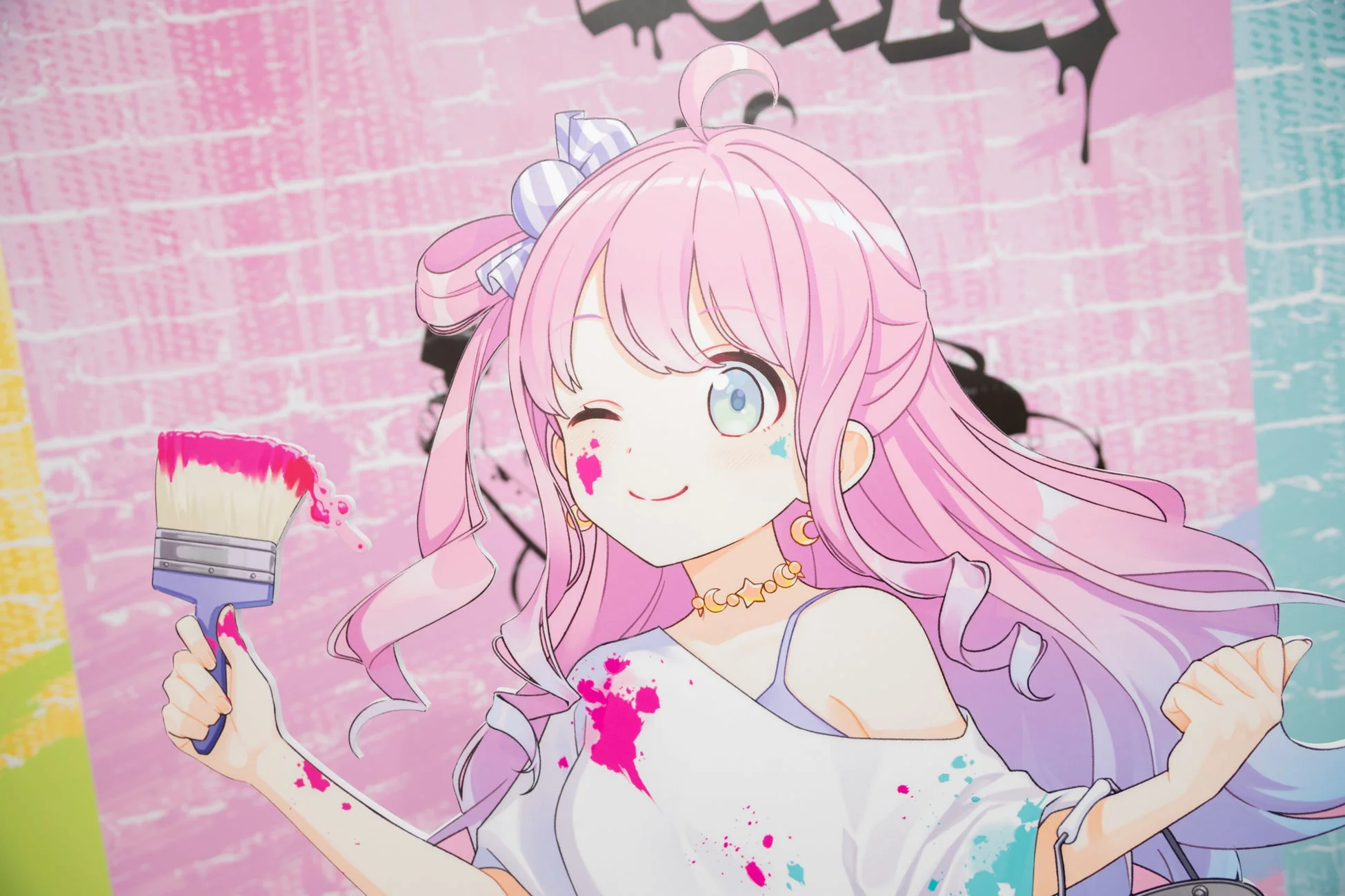 アニメ女の子ピンク髪