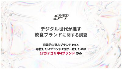 飲食ブランドの「推し」1位と「布教熱」1位、約8割のカテゴリで異なる結果に
