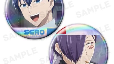 TVアニメ「拷問バイトくんの日常」ホログラム缶バッジ2個セット、サムネイルキラステッカーセットの受注を開始しました！